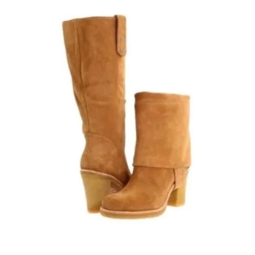 UGG Tan Heeled Suede Boots
